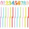 0-9 Large Number Candles & 24 Tall Thin Candles- Neon with Glitter Colors
